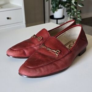 Sam Edelman Lorraine Red Leather Loafers